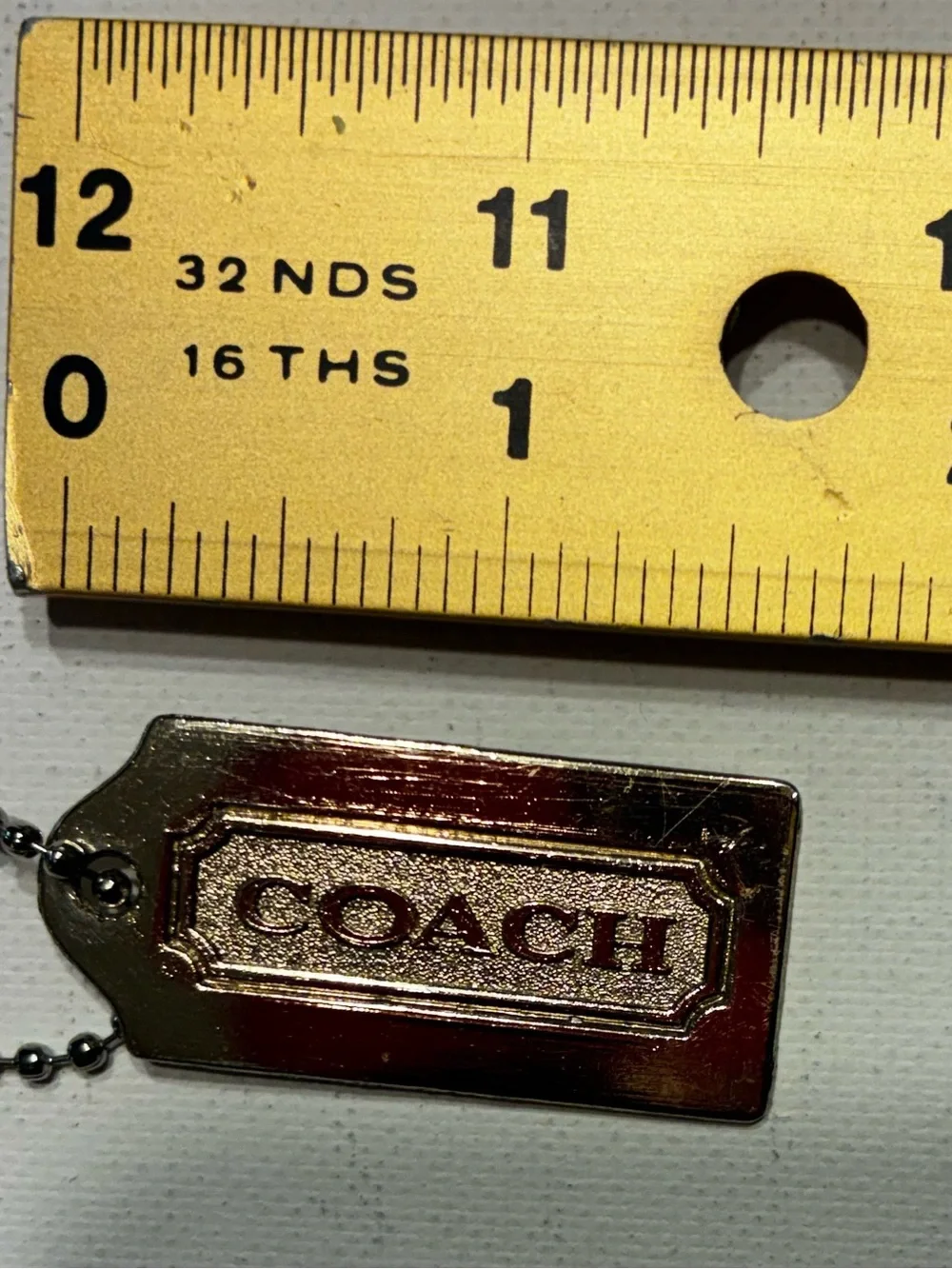 Vintage Coach Hangtag Silver Tone Metal Ball Chain hang Tag  Rare